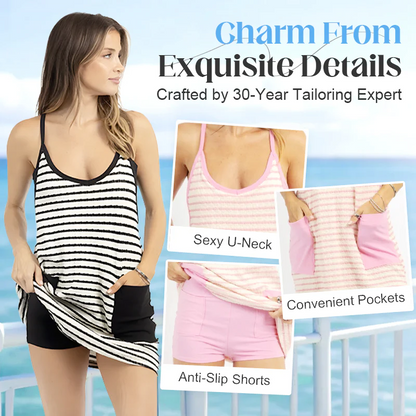 📢📢Limited Spring Edition⏰💡Designed in the USA💡Women's Sleeveless Summer Dress with Shorts – 2-in-1 effortless style! Built-in shorts for comfort & confidence. Ready in seconds for sunny days🌞🌸