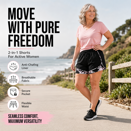 📢📢40% OFF !! ⏰Women's Casual Athletic Shorts with Built-in Liner