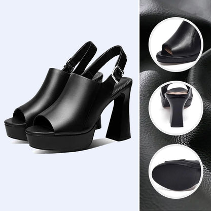 👡 50% OFF NOW! ✨ Stylish & Comfortable High Heel Leather Sandals for Women