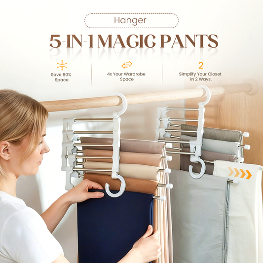 📢📢Buy 5 Get 5 Free ⏰Household Multifunctional Telescopic Folding Multi-layer Pants Storage Rack