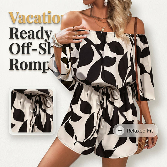 📢📢40% OFF !! ⏰Women's Off Shoulder Shorts Jumpsuit