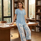 📢📢30% OFF !! ⏰Casual Round Neck Layered Tunic Top and Wide Leg Pants Set