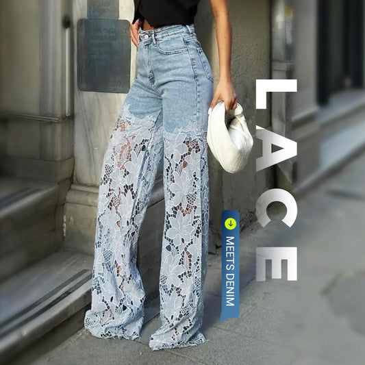 📢📢Big Sale Now On!⏰Fashion Lace Patchwork Denim Jeans