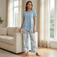 📢📢30% OFF !! ⏰Casual Round Neck Layered Tunic Top and Wide Leg Pants Set