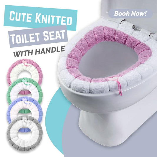 📢📢BUY 5 GET 5 FREE !! ⏰Cute Knitted Toilet Seat Cover with Handle