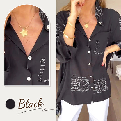 📢📢50% OFF !!!⏰2026 New Hot Sale 💖 Letter Print Fashion Lapel Shirt