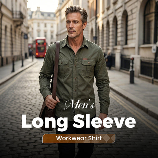 📢📢30% OFF !! ⏰Men's Long Sleeve Cotton Workwear Shirt