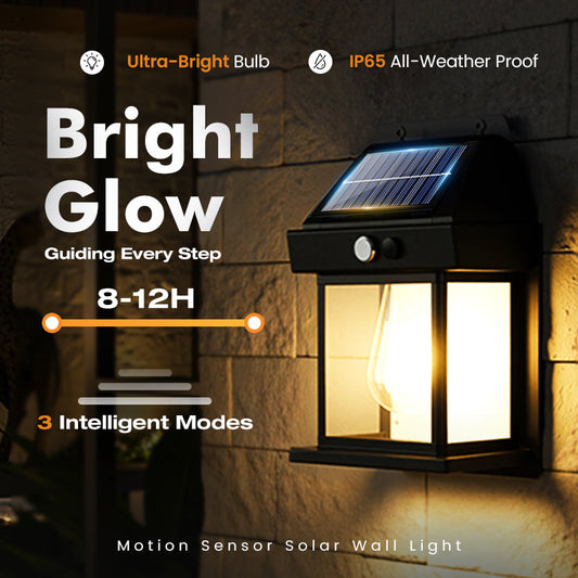 📢📢50% OFF !! ⏰ Solar Tungsten Wall Light – Auto-on, warm glow & wire-free ✨