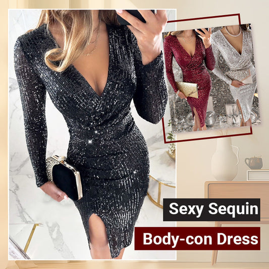 📢📢60% OFF !!!⏰Sexy Sequin Body-con Dress