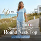 📢📢30% OFF !! ⏰Casual Round Neck Layered Tunic Top and Wide Leg Pants Set