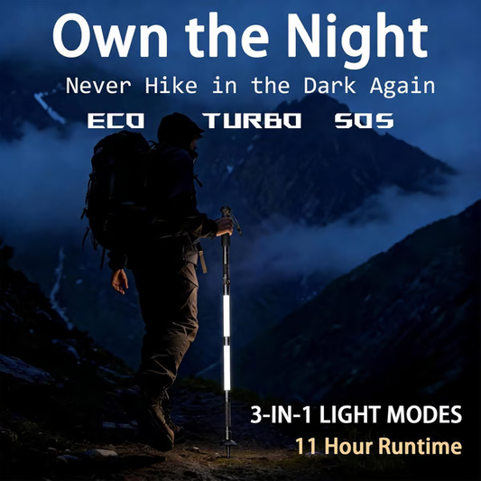 📢📢40% OFF !! & FREE SHIPPING⏰Luminous Tactical Trekking Poles – LED Lightweight Foldable Hiking Sticks🌄