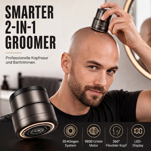 📢📢40% OFF !!⏰️2-in-1 Smart Electric Bald Head Shaver and Beard Trimmer with Digital Display