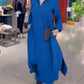 Side Slit Lapel Loose Long Dress