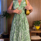 Sleeveless V-Neck Waist-Cinching Dress