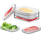📢📢40% OFF !! ⏰3 Layer Reusable Food Storage Containers with Lid Clear Fridge Crisper
