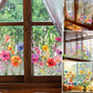 📢📢40% OFF !! ⏰Colorful Floral Bouquet Window Sticker – Vibrant design, easy peel & removable – Perfect for home, cafe & spring decor ✨