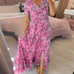 📢📢50%  OFF !! ⏰ Floral Print V-neck Dress