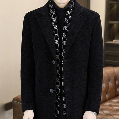 Abrigo cálido de longitud media para hombre | Plumón grueso, diseño elegante