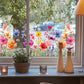 📢📢40% OFF !! ⏰Colorful Floral Bouquet Window Sticker – Vibrant design, easy peel & removable – Perfect for home, cafe & spring decor ✨