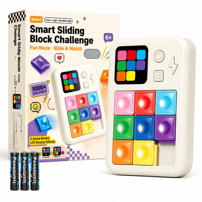 📢📢 40% OFF✨Electronic Sliding Puzzle Game – Interactive Brain Teaser with Screen Challenges for Kids