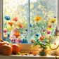 📢📢40% OFF !! ⏰Colorful Floral Bouquet Window Sticker – Vibrant design, easy peel & removable – Perfect for home, cafe & spring decor ✨