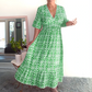 💥🔥Last Day Sale 49%🔥💐✨Bohemian casual print V-neck waist wrap long dress