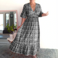 💥🔥Last Day Sale 49%🔥💐✨Bohemian casual print V-neck waist wrap long dress