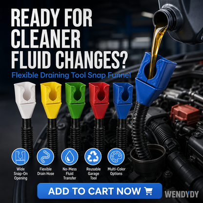 📢📢50% OFF !! ⏰ Flexible Oil Drain Funnel – Bendable Reusable Fluid Transfer Tool for Automotive Maintenance