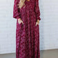🎅Christmas Special Deal 49%OFF-💃Women’s Floral Rayon Smocked-Waist Lined Maxi Dress