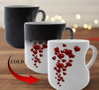 📢📢50% OFF !! ⏰ Color Changing Heart Handle Ceramic Mug for Valentine's Day ☕