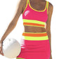 📢📢40% OFF !! ⏰Color Block Patchwork Nylon Sporty 3-Piece Bikini Set - High Waisted & Tummy Control Swimsuit👙🌈