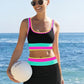 📢📢40% OFF !! ⏰Color Block Patchwork Nylon Sporty 3-Piece Bikini Set - High Waisted & Tummy Control Swimsuit👙🌈