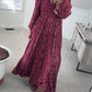 🎅Christmas Special Deal 49%OFF-💃Women’s Floral Rayon Smocked-Waist Lined Maxi Dress