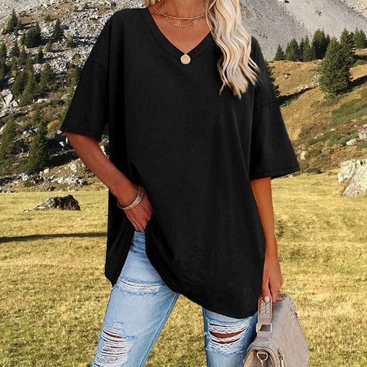 📢📢40% OFF !! ⏰Women's Casual Loose V-neck T-shirt
