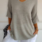 📢📢60% OFF !!!⏰Solid Color Knitted V-neck Top