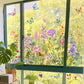 📢📢40% OFF !! ⏰Colorful Floral Bouquet Window Sticker – Vibrant design, easy peel & removable – Perfect for home, cafe & spring decor ✨