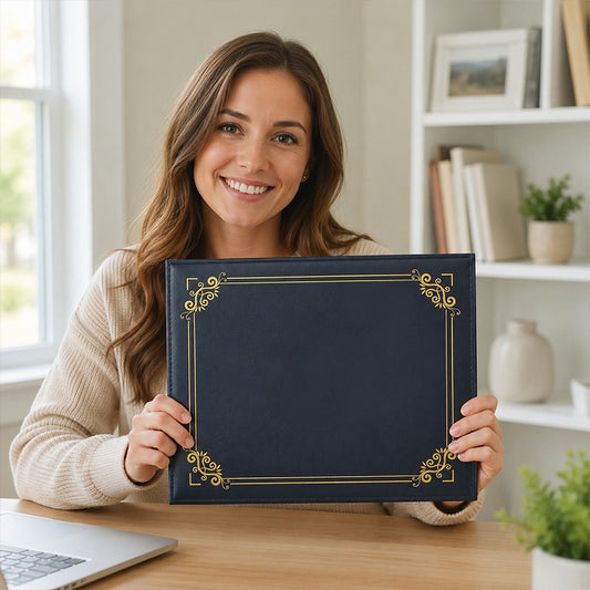 📢📢40% OFF !! ⏰United States Birth Certificate Holder Elegant Gold Foil Protective Cover