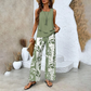 📢📢40% OFF !! ⏰Women’s Trendy Print 2-Piece Outfit – Sleeveless Top & Pants Combo!"
