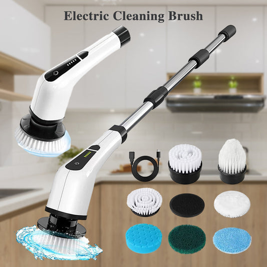📢📢50% OFF !! ⏰Electric Rotating Cleaning Brush | 7 Brush Heads · 300 RPM · IPX5 Waterproof · 2500mAh Long Battery Life · Makes Housework a Breeze