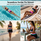 📢📢40% OFF !! ⏰Color Block Patchwork Nylon Sporty 3-Piece Bikini Set - High Waisted & Tummy Control Swimsuit👙🌈
