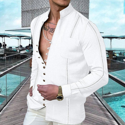 📢📢40% OFF⏰🌊 Men's Linen Button Up Summer Beach Shirt – Breathable, lightweight & relaxed fit – perfect for seaside vacations, BBQs or sunny days ☀️