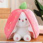 📢📢50% OFF !!!⏰Nice Gift🍓Strawberry Bunny Transformed into Little Rabbit🎀 Fruit Doll Plush Toy🐰