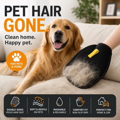 📢📢BUY 1 GET 1 FREE !! ⏰ Pet Hair Remover Gloves – Double-Sided Silicone Bristles, Ergonomic Non-Slip Fit & Washable Reusable – Remove Fur from Sofas, Clothes & Carpets in Seconds 🧤