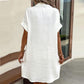 📢📢BIG SALE ⏰Women's Buttoned Short Sleeve Pocket Casual Shirt Dress