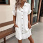 📢📢BIG SALE ⏰Women's Buttoned Short Sleeve Pocket Casual Shirt Dress