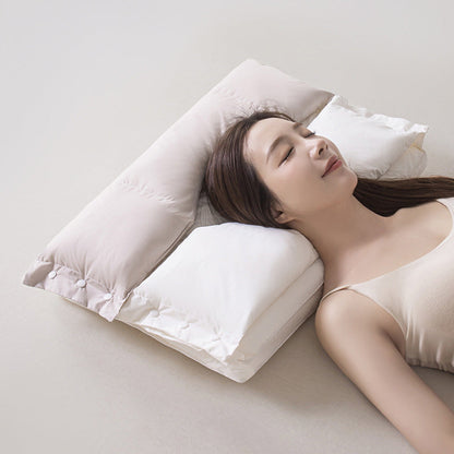 📢📢40% OFF !! ⏰Dual-Zone Ergonomic Sleeping Pillow | Detachable Layers to Set Your Ideal Height