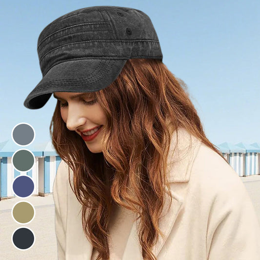 📢📢40% OFF⏰ Flat-Top Duckbill Cap – Fashionable, Breathable, Distressed