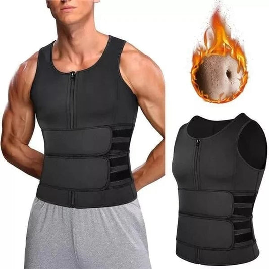 📢📢40%  OFF !! ⏰Men's Shapewear Sauna Vest Waist Trainer Double Belt🔥