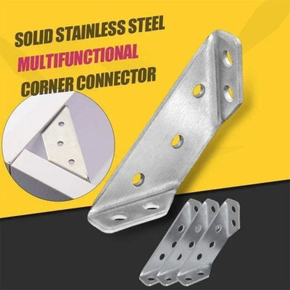 📢📢40% OFF !! ⏰UNIVERSAL STAINLESS STEEL FURNITURE CORNER BRACES — Triangular Stability Reinforcement | Rust-Proof Structural Support & Easy Install 🔧