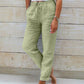 Women's  Elastic Waist Cotton Linen Wide Leg Pants
